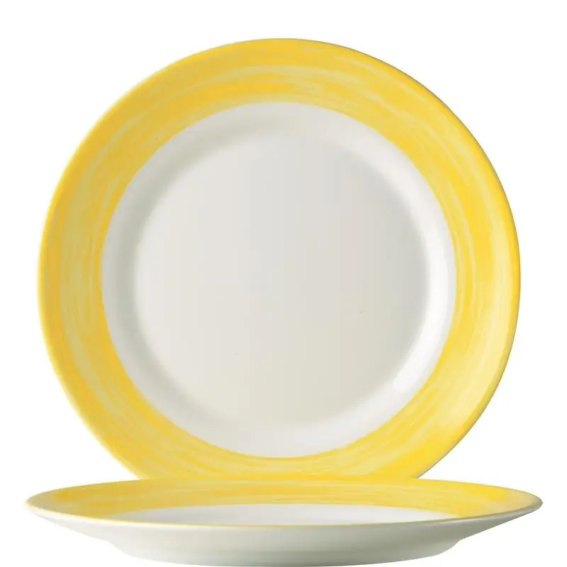 Neue Ware Arcoroc, Brush Yellow Teller flach, Ø 23,5 cm