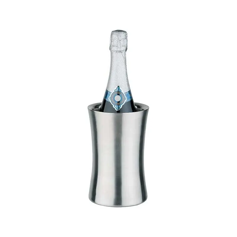 Schneller Versand Flaschenkühler TAILLIERT - Edelstahl matt - Höhe 19 cm
