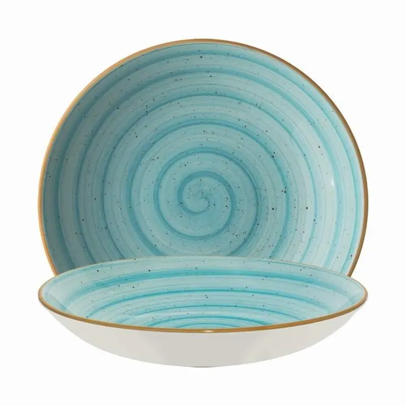 Schnäppchen Bonna Porzellan, Aura Aqua Bloom Teller tief, Ø 23 cm, Inhalt: 100 cl