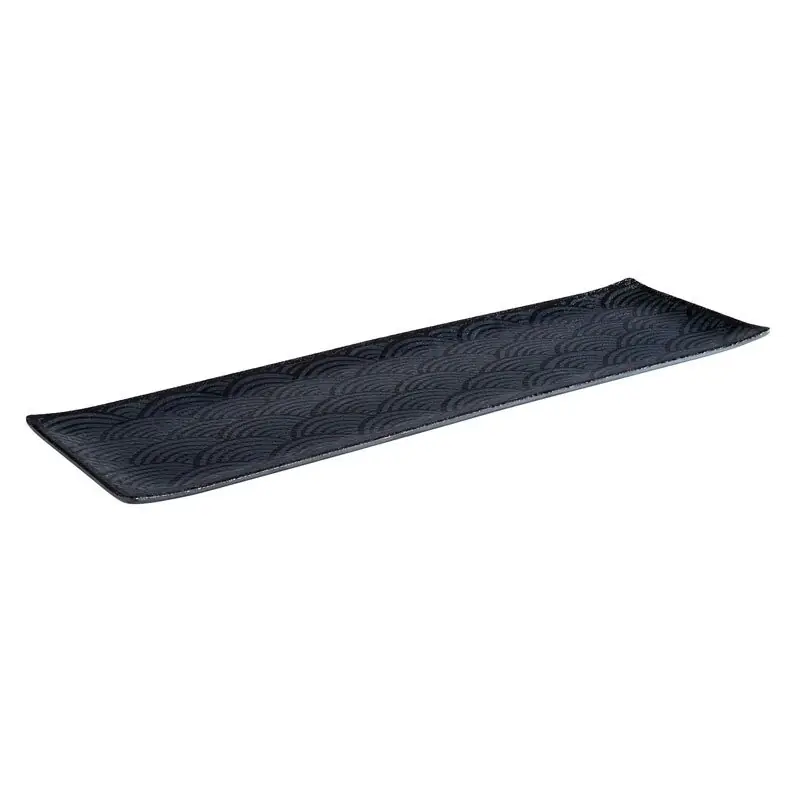 Melamin GN 2/4 Tablett DARK WAVE, Wellenoptik schwarz/grau, 53 x 16,2 cm, H: 2 cm Super-Preis