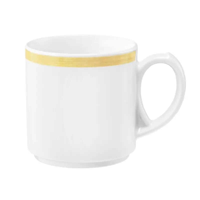 Angebot Community, Pinselband ocker, Kaffeebecher mit Henkel, Inhalt: 28 cl