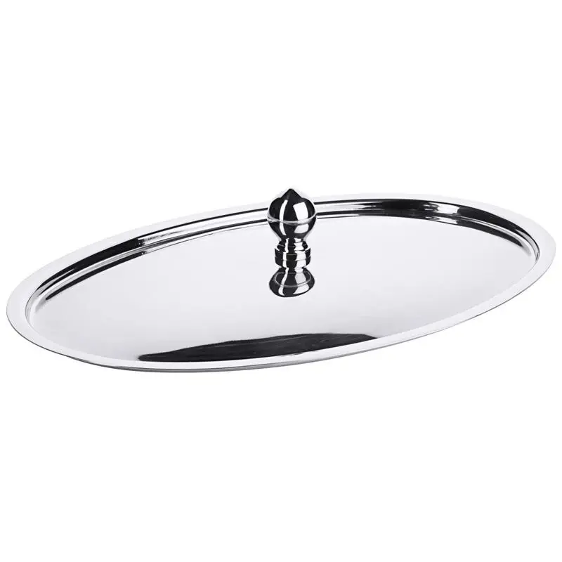 Knopfdeckel aus Edelstahl, oval 28 x 20 cm Mega-Angebot