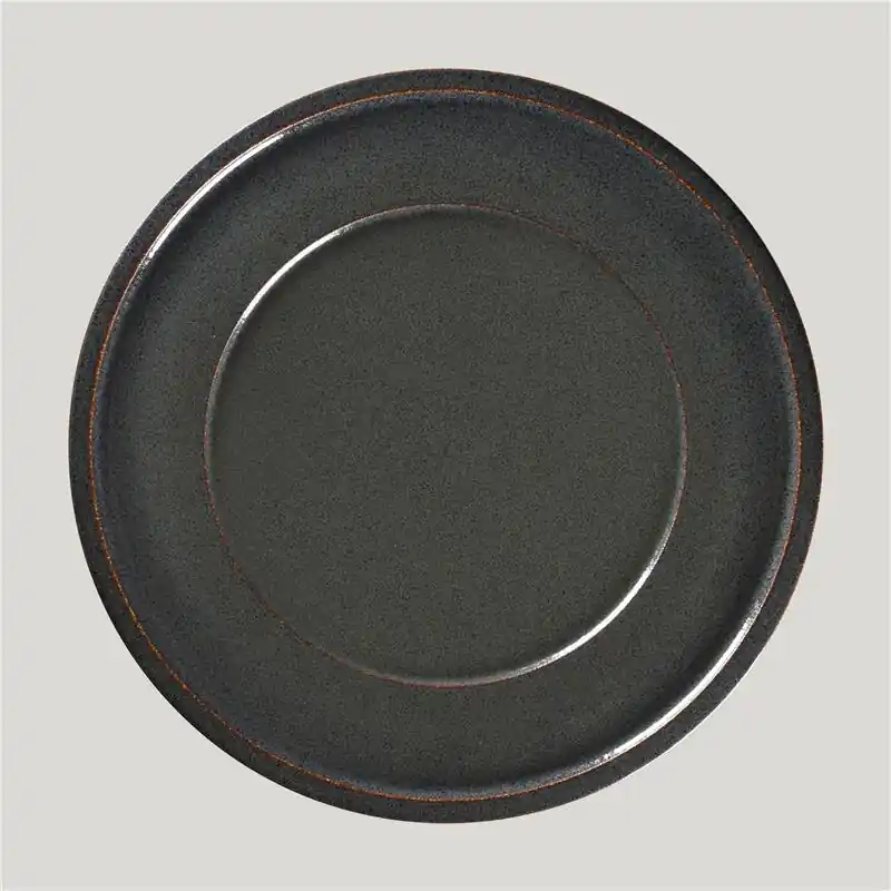 Rakstone Ease Teller flach mit Rand caldera, Ø 27,6 cm, H: 2,4 cm Zertifiziert