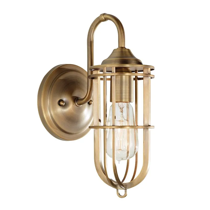 Wandlampe LANA in Messing Antik B:14cm Lampe Expressversand