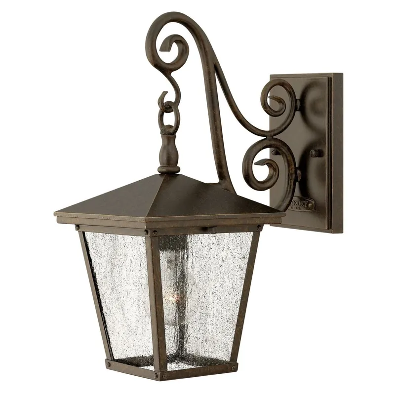 Braune Wandlampe FELTON IP44 Rustikal Hof elegant Schnäppchen