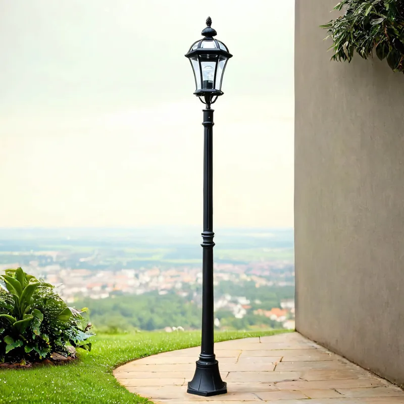 Top-Seller Elegante Mastleuchte GWEN Schwarz Rustikal 192cm Weg