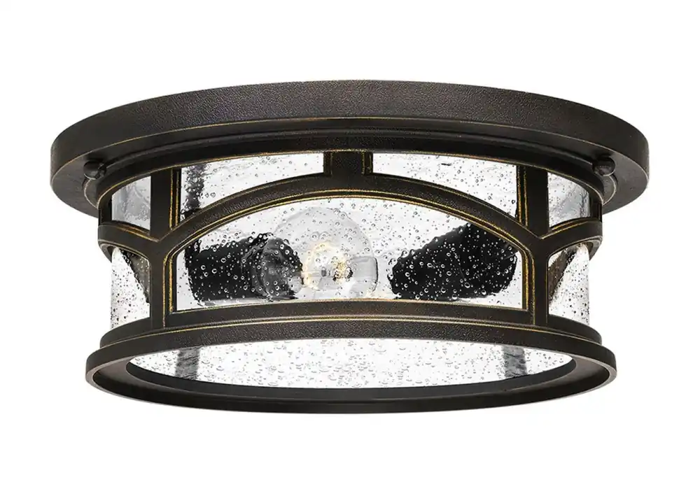 Sonderangebot Deckenleuchte MATT in Bronze Antik Glas rund IP44