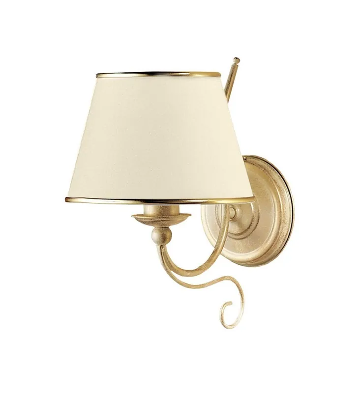 Aktuell Wandleuchte BERTHA Shabby Gold Weiß Bett Lampe E27