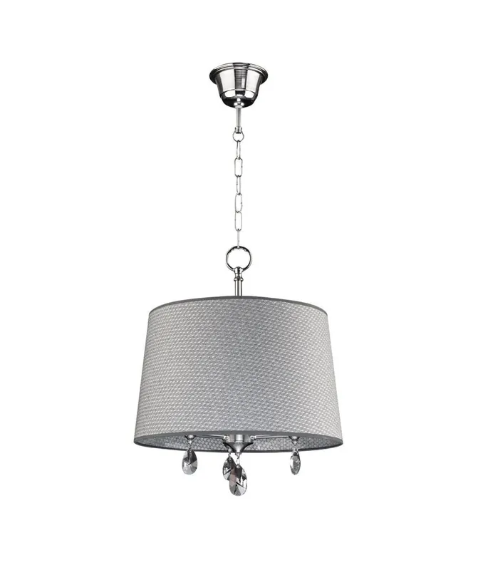 Hängelampe AELUA Grau Chrom Ø40cm Esstisch Lampe Schneller Versand