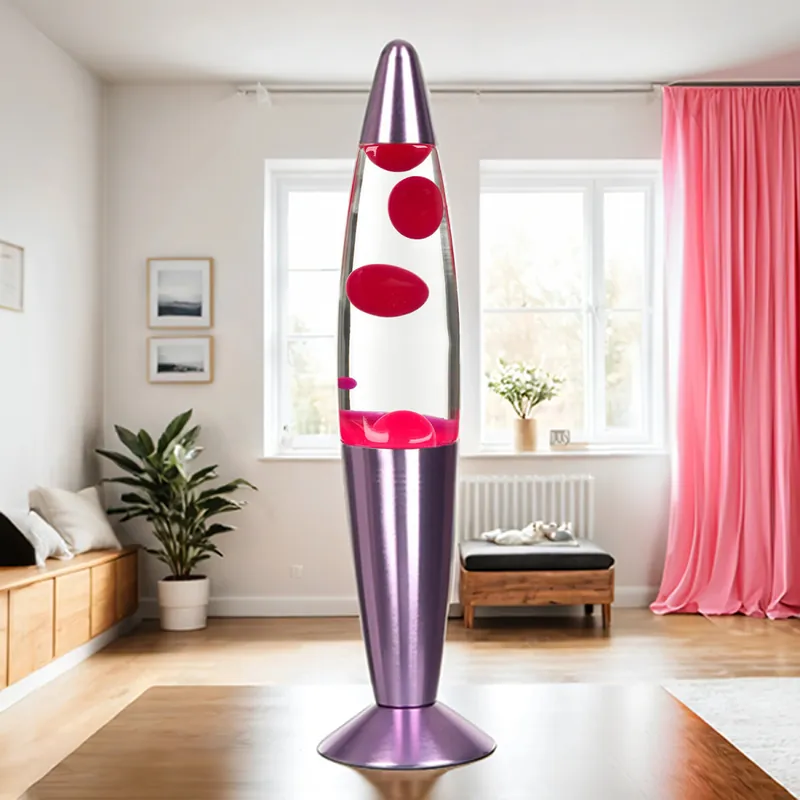 Zertifiziert Retro Lavalampe Pink klar H:36cm Ø9cm Timmy