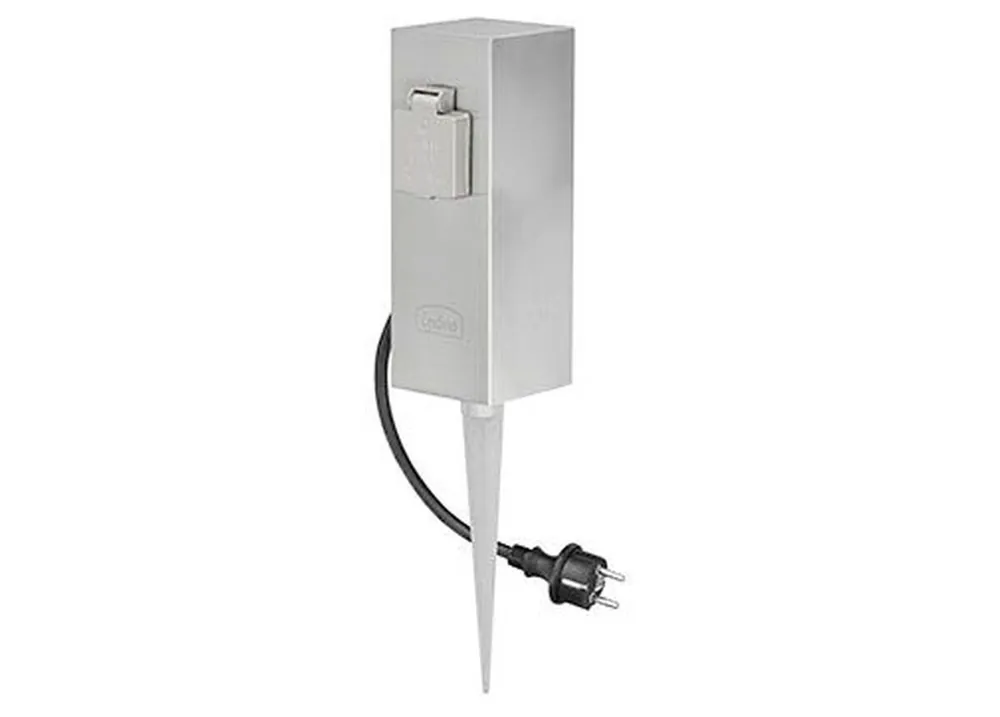 Steckdosensäule Edelstahl mit Kabel Erdspieß 2-fach IP44 Top-Preis