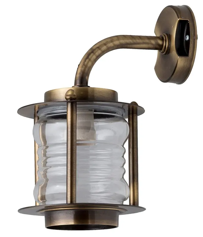 Neue Ware Wandlampe Außen Messing Glas Maritim Hof Terrasse