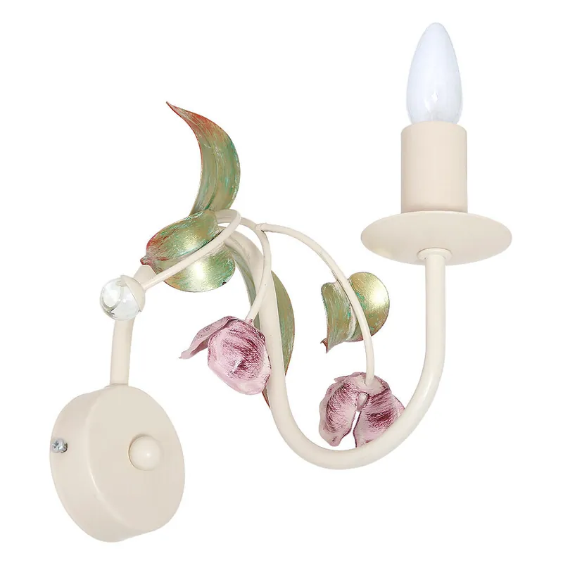 Geprüft Florale Wandleuchte E14 ROSE Rosa