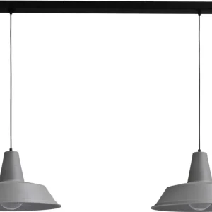 Loft Hängelampe Grau Ø45cm 2xE27 Handarbeit PRATO Top-Angebot
