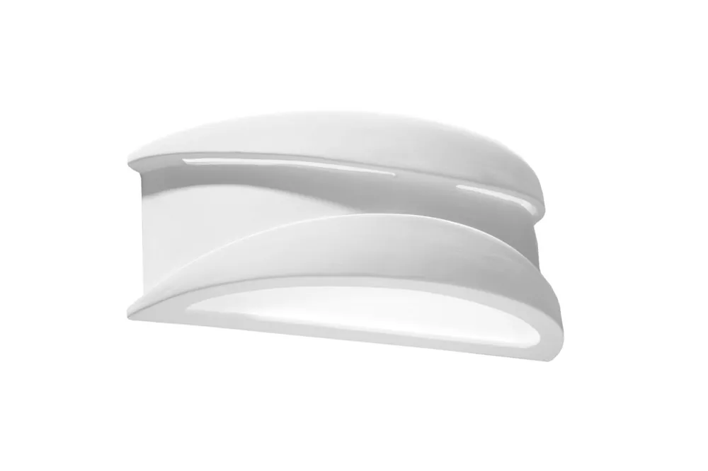 Wandleuchte Gips bemalbar Weiß Lichtmuster Highlight