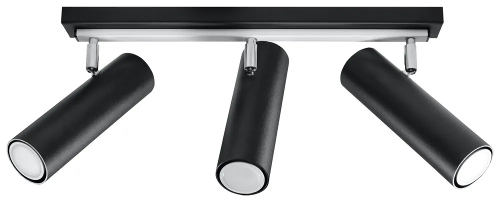 Deckenstrahler Schwarz 3-flammig GU10 Metall Spot Lampe Highlight