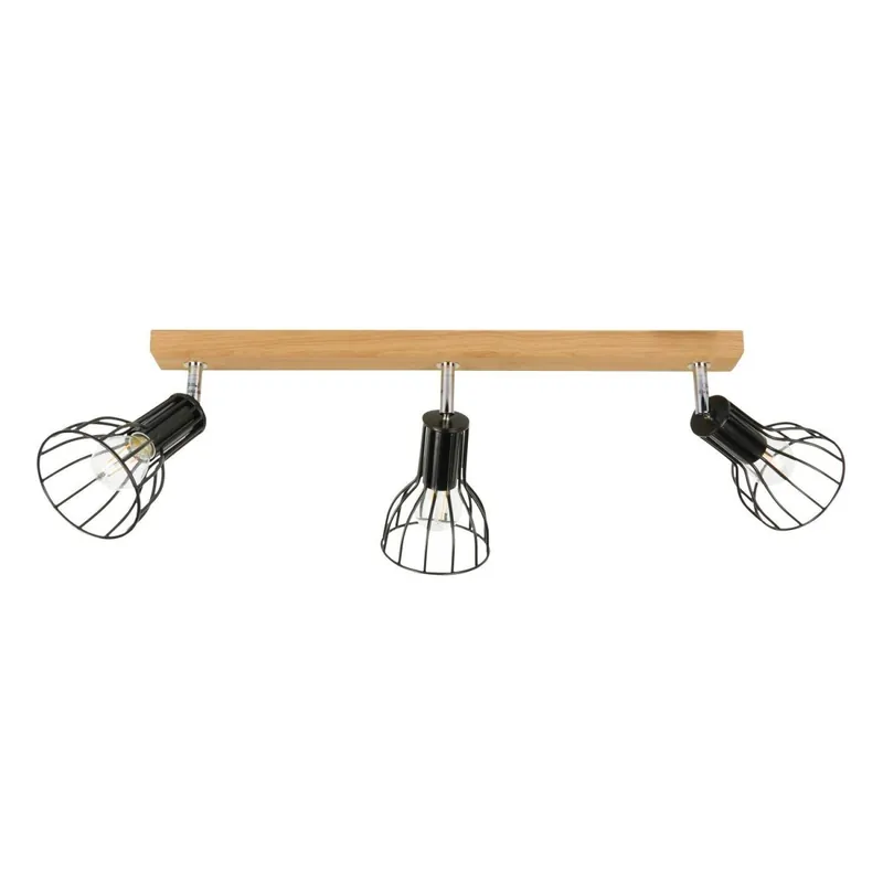 Nur Für Kurze Zeit Langer Deckenspot Holz Metall 3-flammig flexibel