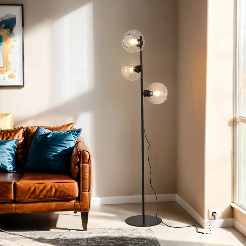 Stehlampe KALETE in Graphit 160cm Wohnzimmer Lampe Markenware
