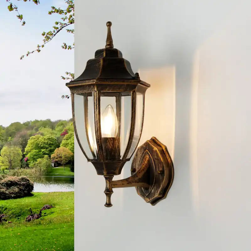 Außenwandlampe LYON Schwarz Kupfer E27 Rustikal Jetzt Bestellen