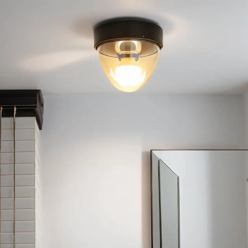Rabatt Runde Deckenlampe Schwarz Ø18cm klein IP44 Modern MAIRA