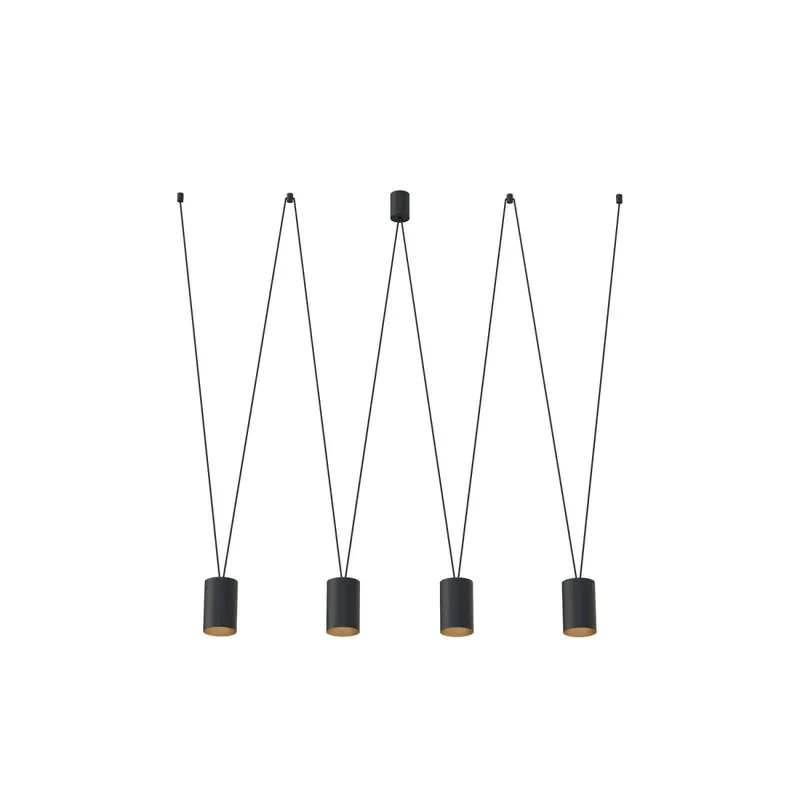 Jetzt Bestellen Moderne Hängeleuchte Schwarz Gold L: max. 2 m 4x GU10