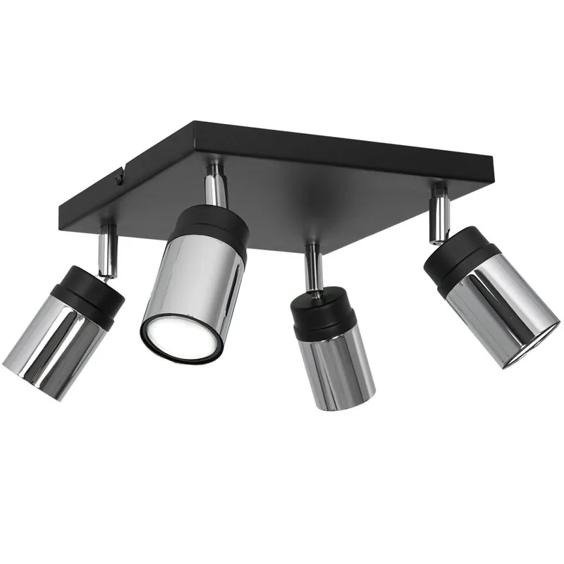 Sonderangebot Spot Strahler Schwarz Chrom 4 flammig GU10