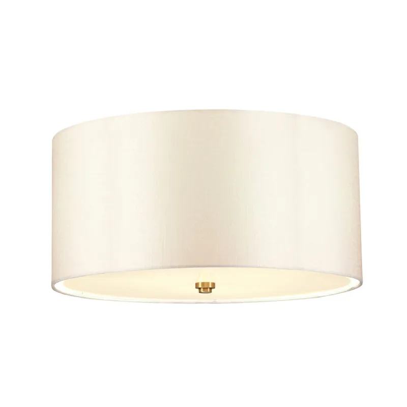 Deckenleuchte rund 46 cm Stoff in Creme Messing Neue Ware