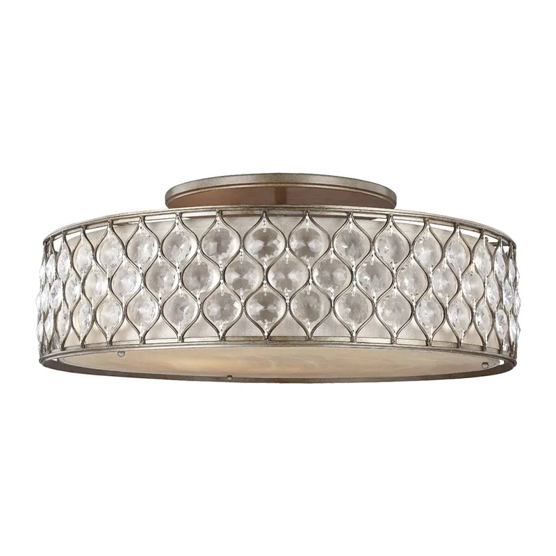 Finale Aktion Deckenleuchte rund 76 cm in Silber Metall Kristall