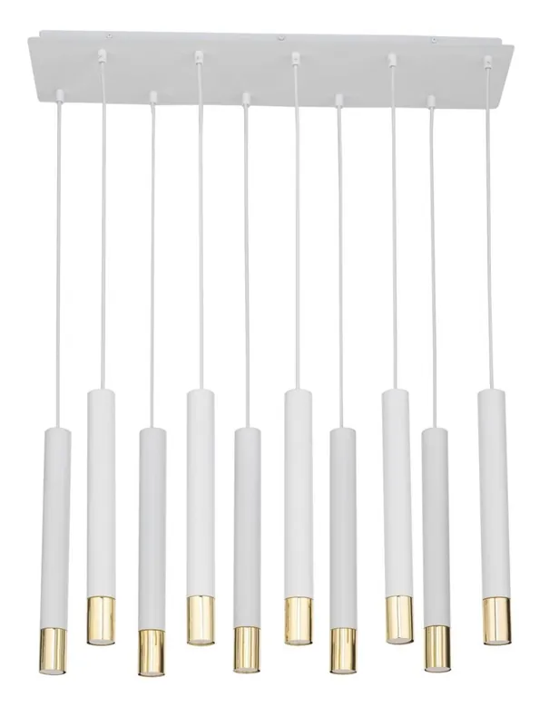 Saisonangebot Hängeleuchte Weiß Gold Modern Metall groß 10 Pendel