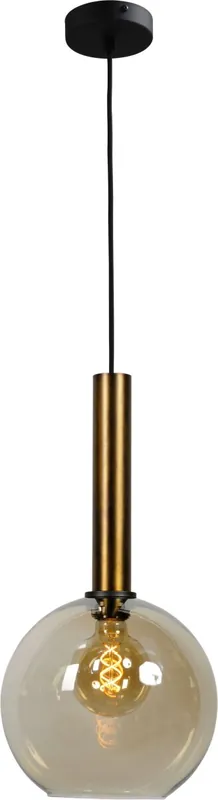 Pendelleuchte Messing Schwarz Ø 25 cm Kugel Glas Metall Direktkauf