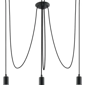 Solange Der Vorrat Reicht Schwarze Pendelleuchte Retro 3-flammig max. 3 m flexibel