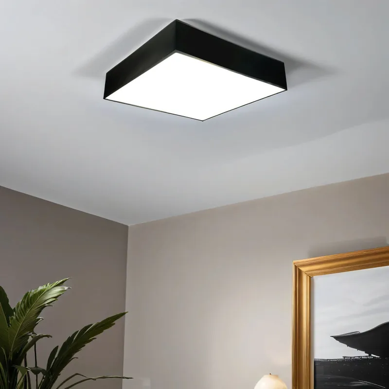 Deckenlampe Modern 55 cm breit Schwarz 4x E27 blendarm Sichere Zahlung