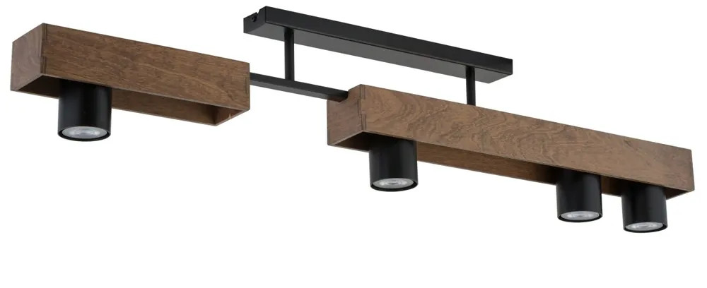 Schneller Versand Moderne Deckenleuchte Schwarz 4-flammig GU10 98 cm lang