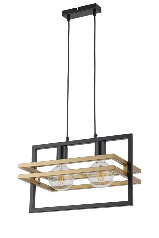Schneller Versand Schwarze Pendelleuchte Gold Metall bis 0,8 m L:40,5 cm