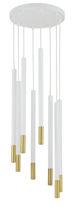 Top-Angebot Moderne Hängelampe Gold Weiß Messing G9 Ø30 cm rund
