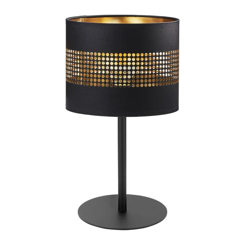 Markenware Blendarme Nachttischleuchte Schwarz Gold E27 39 cm