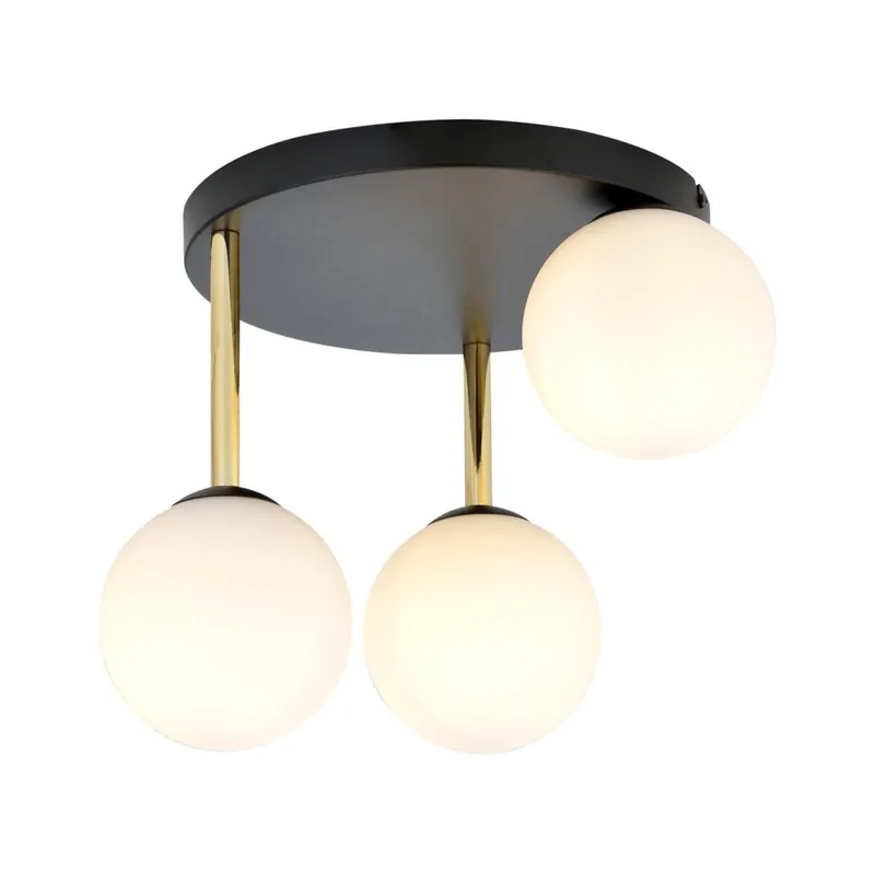 Deckenlampe Kugelschirme 3x E14 Schwarz Weiß Gold Schneller Versand