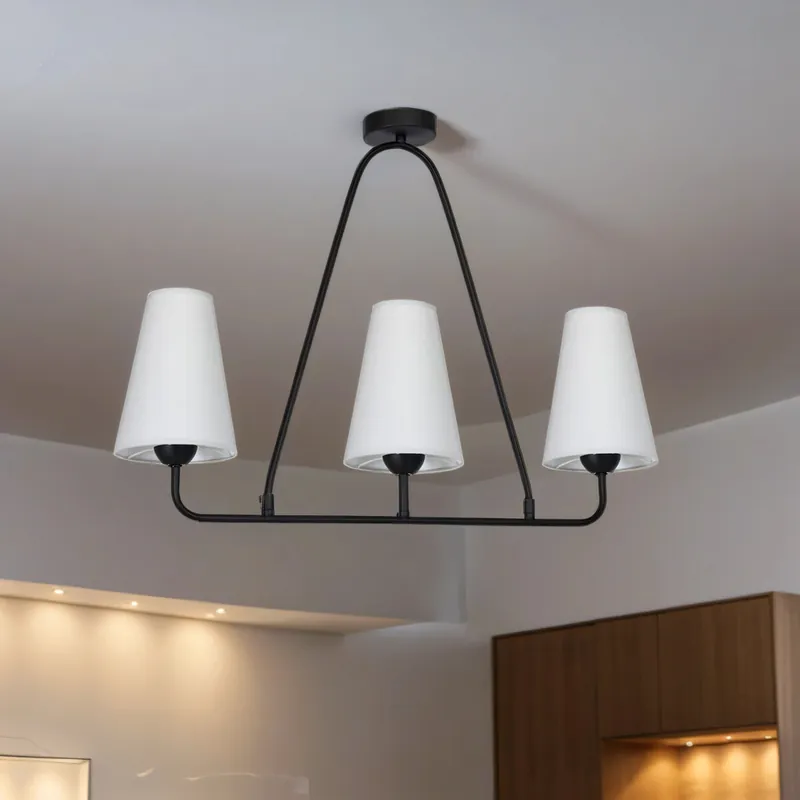 Deckenlampe Grau Schwarz 90 cm breit 3x E27 Preiswert