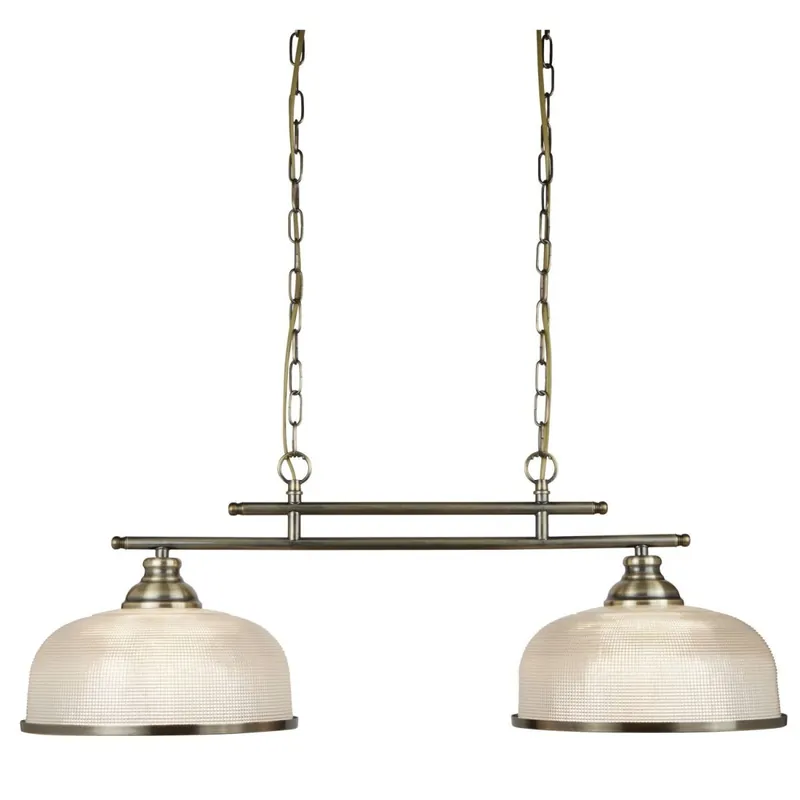 Highlight Pendelleuchte 2-flammig E27 Glas Metall B: 75 cm Jugendstil