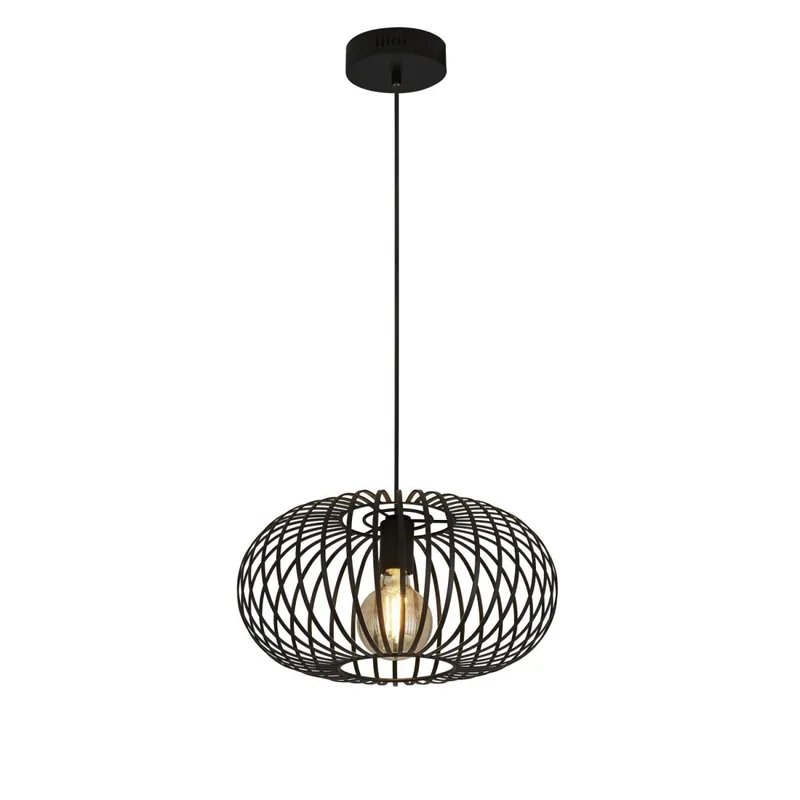 Pendelleuchte Schwarz Ø 39 cm Metall Schirm E27 ERIC Rabatt