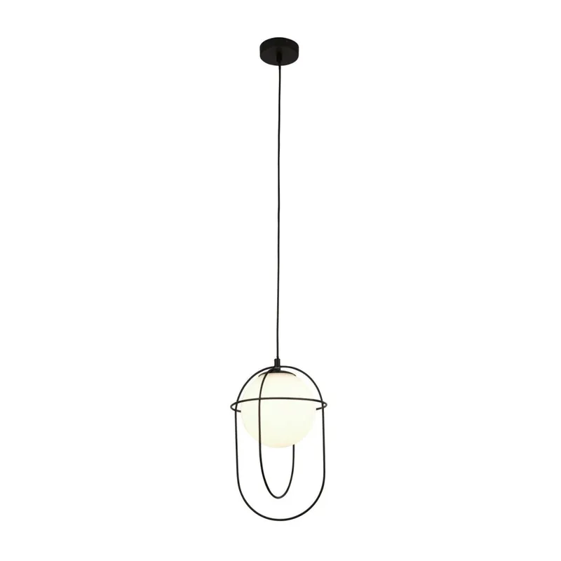 Hängeleuchte Schwarz Weiß E27 Glas Metall Modern TRISTAN Must-Have