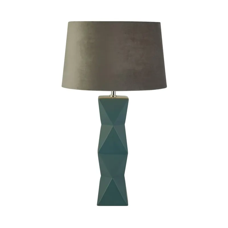 Online Kaufen Tischleuchte Blau Grau E27 61 cm Ø 35 cm Keramik Stoff