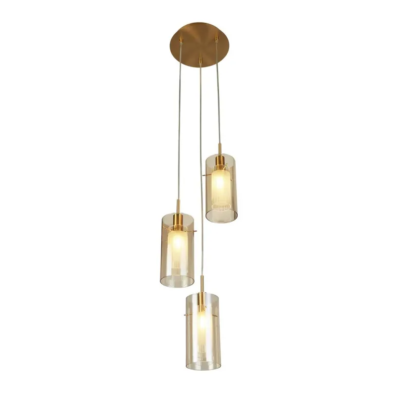 Preiswert Pendelleuchte 3-flammig E14 D: 26 cm Glas Metall Modern