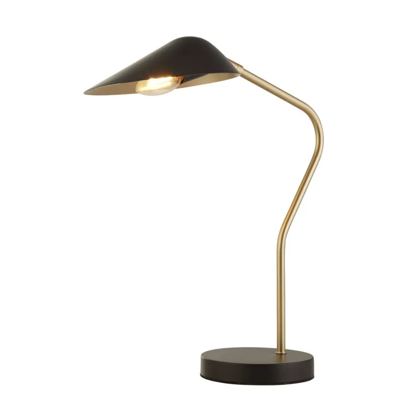 Schreibtischlampe E14 64,1 cm in Gold Schwarz matt Super-Preis