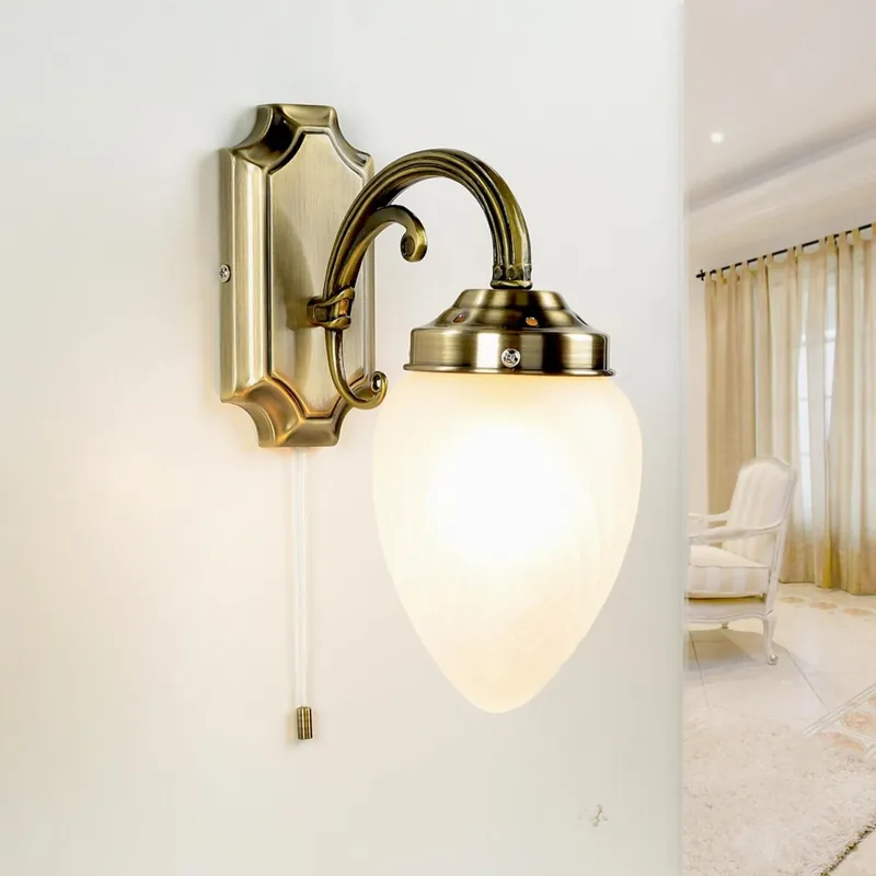 Jugendstil Wandleuchte Wandlampe Zugschalter E14 MAYA Kracherpreis