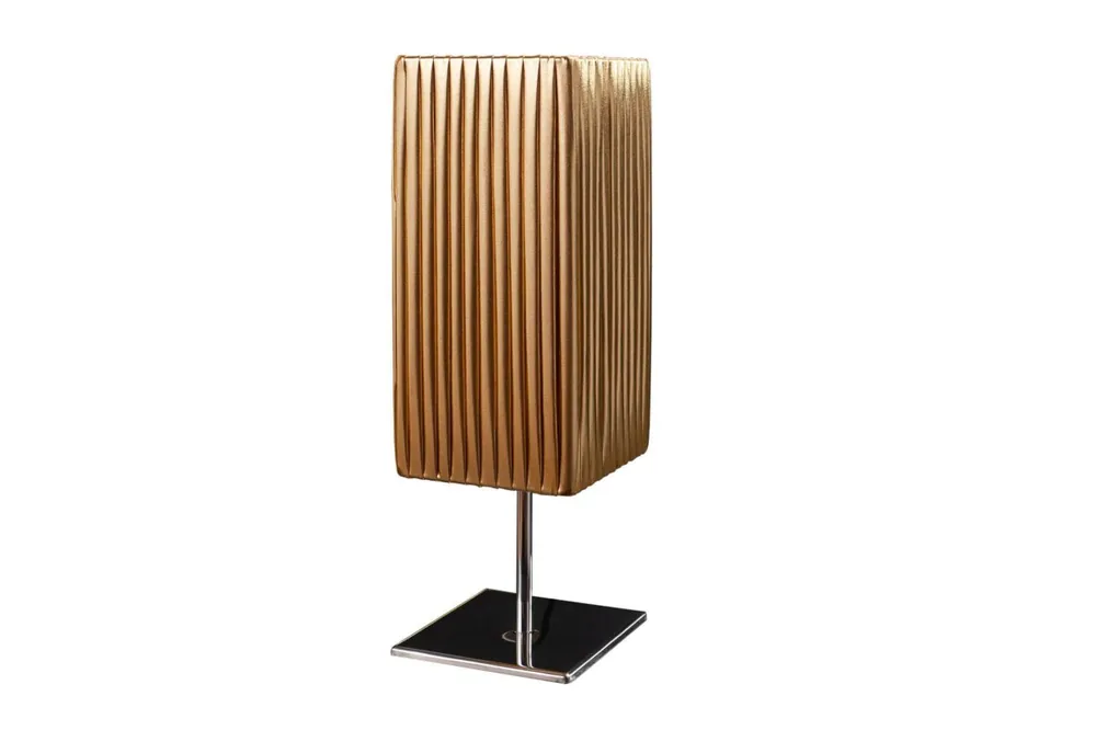 Tischlampe Stoff Metall H:44 cm E27 in Schwarz Gold Preis Gesenkt
