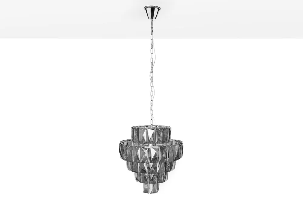 Hängelampe Glas Grau Ø50 cm 6-flammig E14 stylisch Top-Angebot