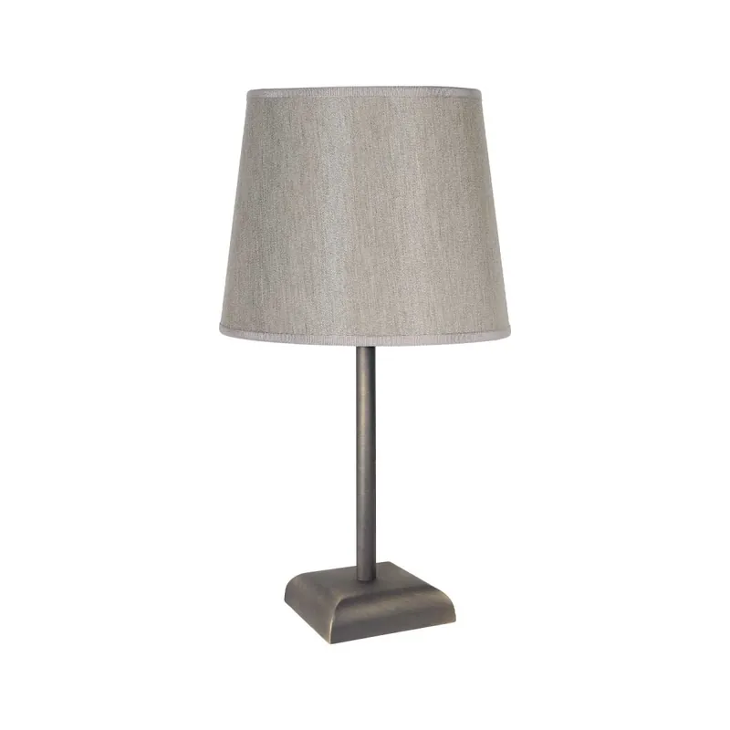 Rabatt Nachttischlampe E27 Messing Stoff 35 cm in Bronze matt Beige