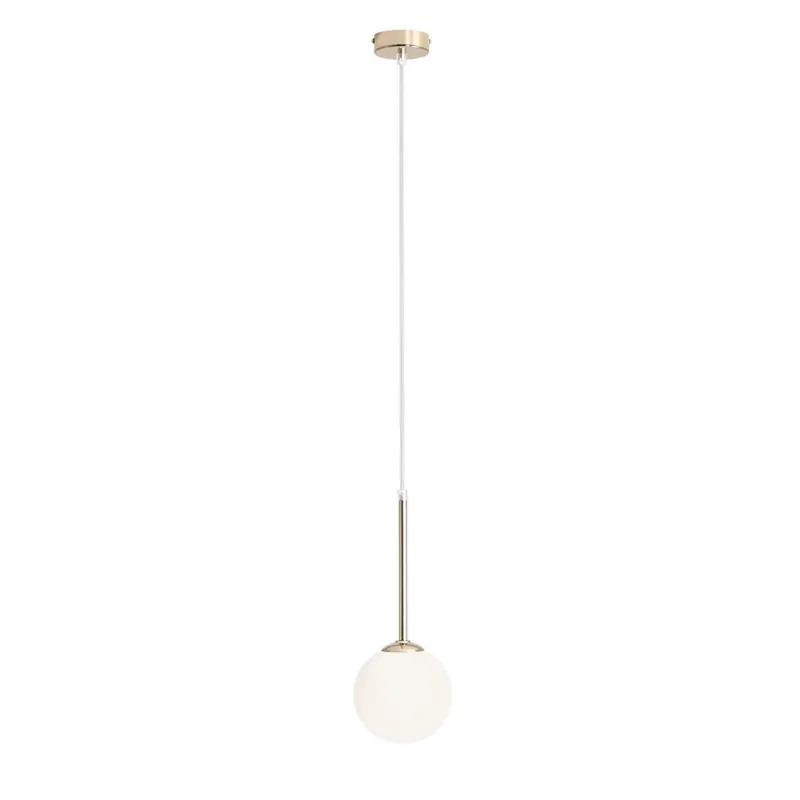 Hängelampe Kugel Glas E14 Ø14 cm rund in Gold Weiß Garantierte Lieferung