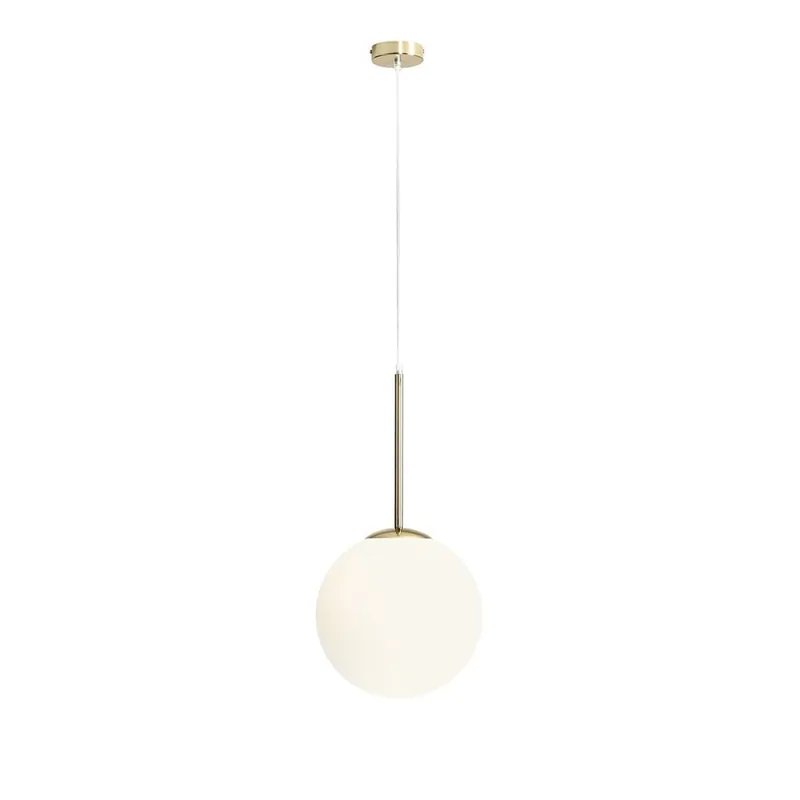 Begrenztes Angebot Pendelleuchte rund Glaskugel Metall E27 in Gold Weiß